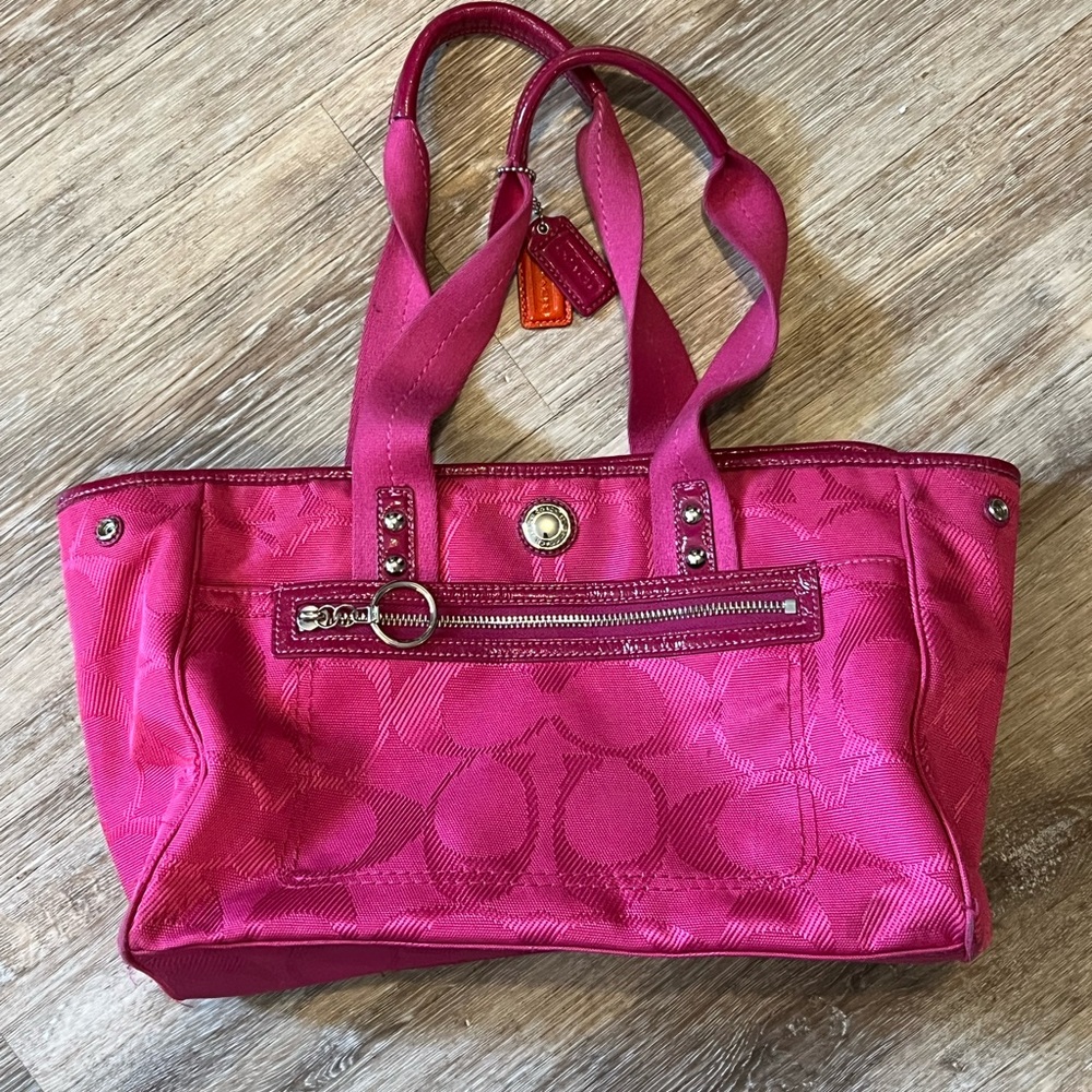 Coach Fuchsia/Orange Large Tote Bag 👛 🧡
